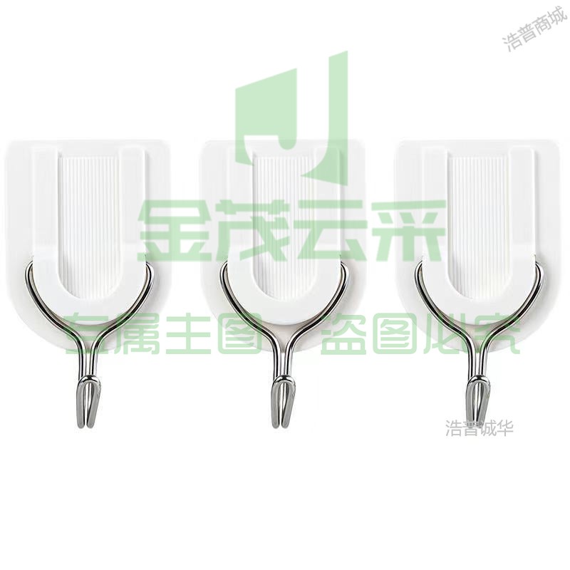 得力(deli)19351 挂钩墙壁壁挂粘钩 免钉挂钩承重1kg(3只/卡 5卡/组)（可当天配送发货）