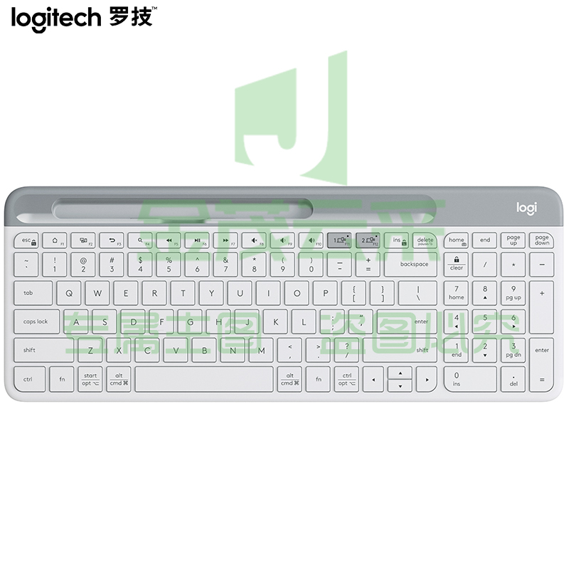 罗技（Logitech）K580 键盘 蓝牙键盘 芍药白