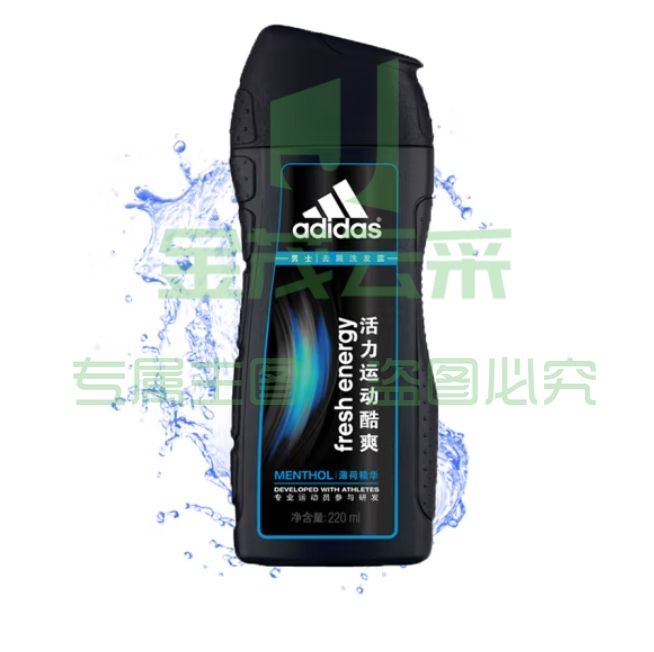 阿迪达斯 男士酷爽去屑洗发露 220ml去屑洗发水 薄荷精华深度清洁