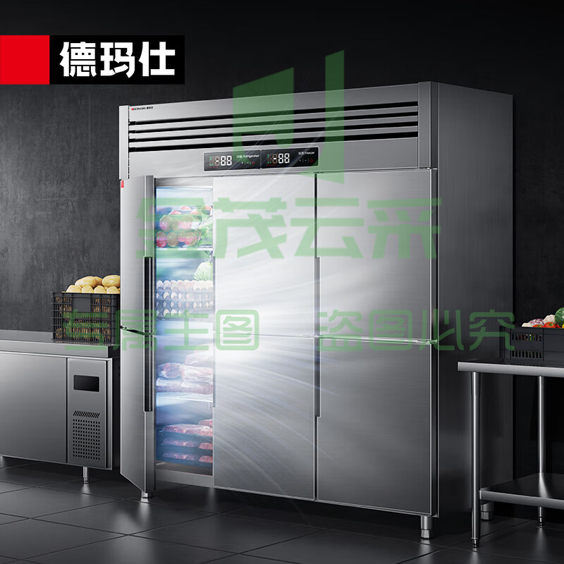 德玛仕（DEMASHI）六门冰箱商用 立式四开门大容量厨房冰箱雪冰柜BCD-1300A-1D全冷冻【工程款】