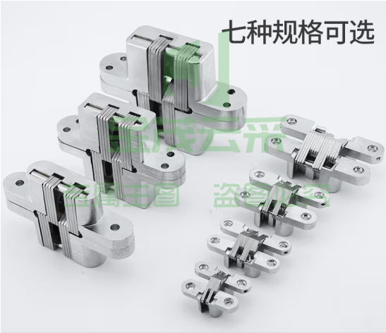 巨联  暗合页隐形门合页 L左内开/大号(银白色) 拉丝不锈钢