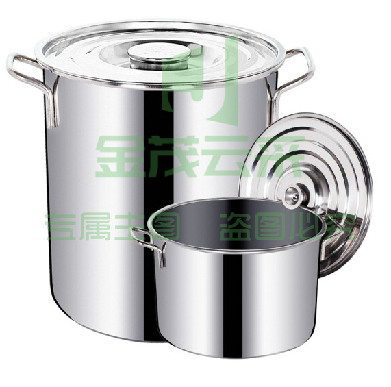 不锈钢桶圆桶 带盖汤桶 卤桶  大容量加厚汤锅  直径50高度50cm约110L