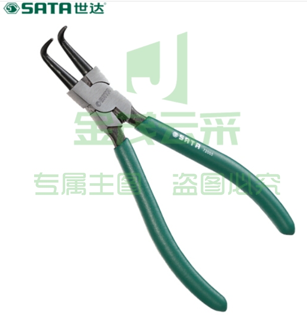 世达(SATA)穴用曲口卡簧钳7"货号 72005