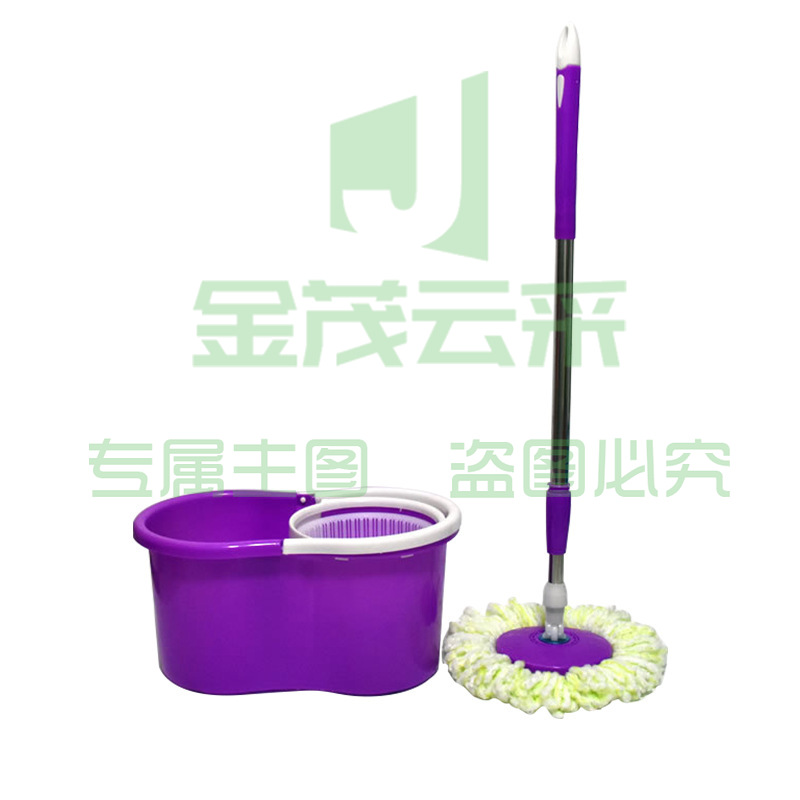好神拖手压式旋转拖把桶套装 不锈钢篮