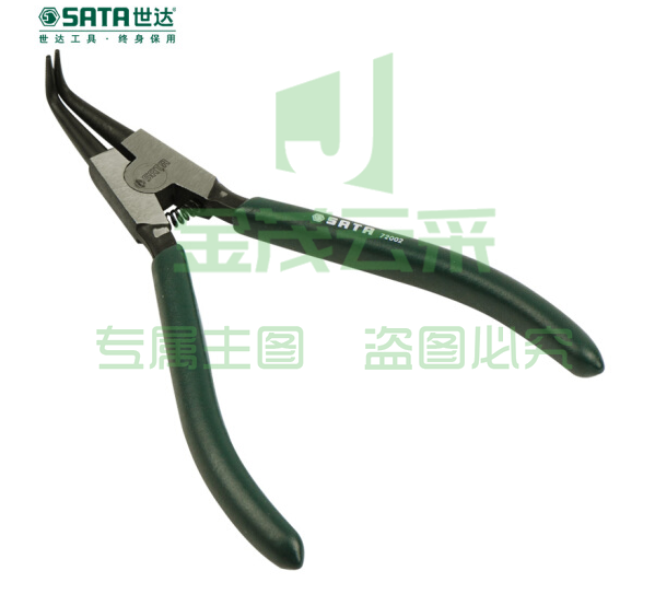 世达(SATA)轴用曲口卡簧钳7"货号 72002