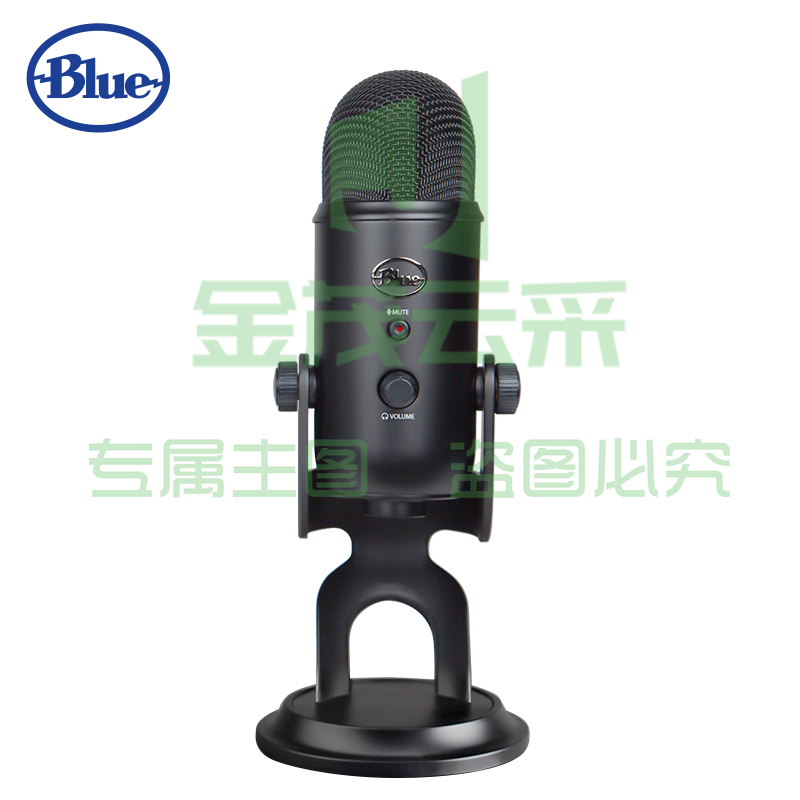 罗技 Blue Yeti USB麦克风专业电容话筒 K歌录音主播直播苹果微软通用 黑色/午夜蓝/银色可选  TJHX02211100502726
