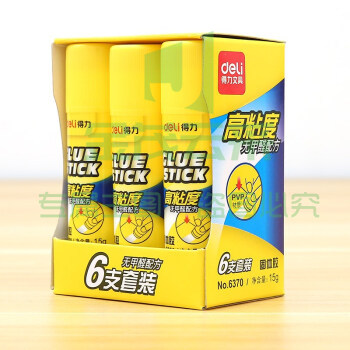 得力 6370 固体胶 15g 6支/盒