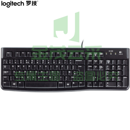 罗技 K120 有线键盘 USB接口黑色（114139）(单位 个)