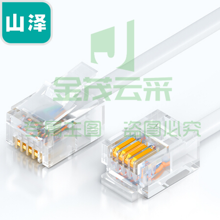 山泽 DH-4003L 3米 纯铜电话线 4芯多股6P4C (单位 根)