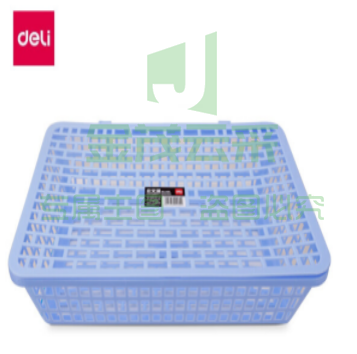 得力（deli）924 塑料公文篮文件篮资料筐 资料收纳篮 票据文件筐资料框 收纳盒带盖子