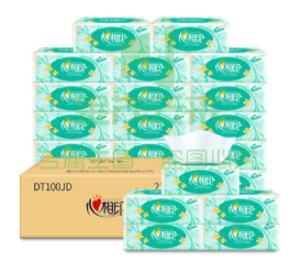 心心相印抽纸整箱面巾纸家庭实小规格S家用餐厅纸巾100抽/包，6包/提