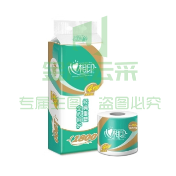 心相印（Mind Act Upon Mind）空芯卷纸绿色4层180克10卷装
