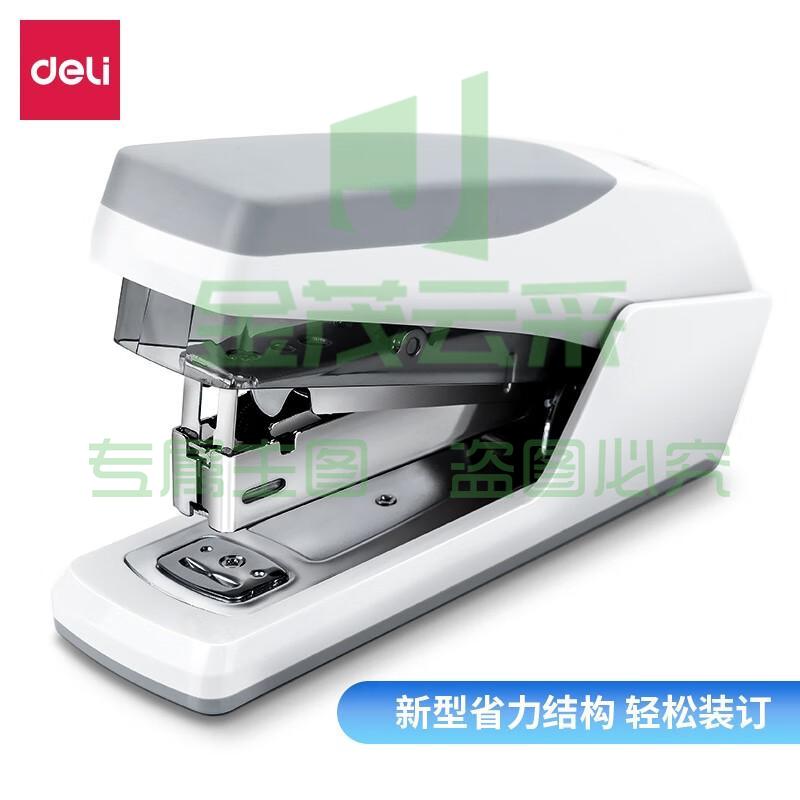 得力（deli） 省力型订书机订书器 单指轻松装订 办公用品文具 0368白色