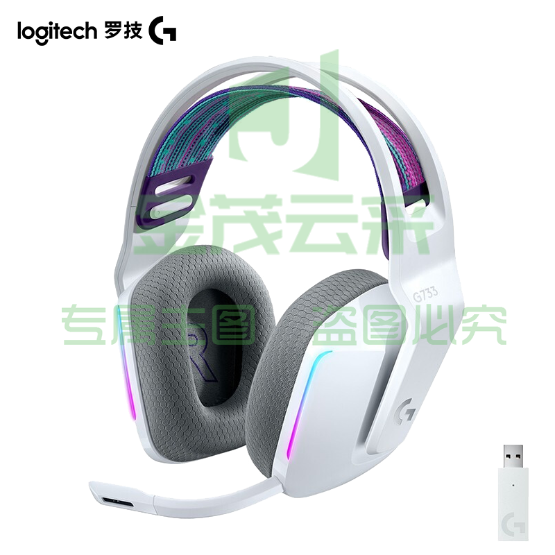 罗技（G）G733 RGB 7.1环绕声 无线RGB电竞游戏耳机麦克风 头戴式 耳机耳麦 FPS吃鸡 G733白色