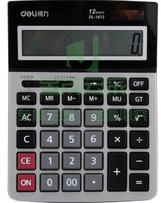 得力 1672A 桌面计算器 211ｘ154ｘ41mm （单位：个） 黑