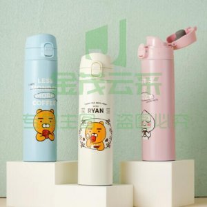乐扣乐扣 LOCK&amp;LOCK LHC3261 316不锈钢水杯 kakao限定款 慕斯弹跳便携保温杯 400ml白色