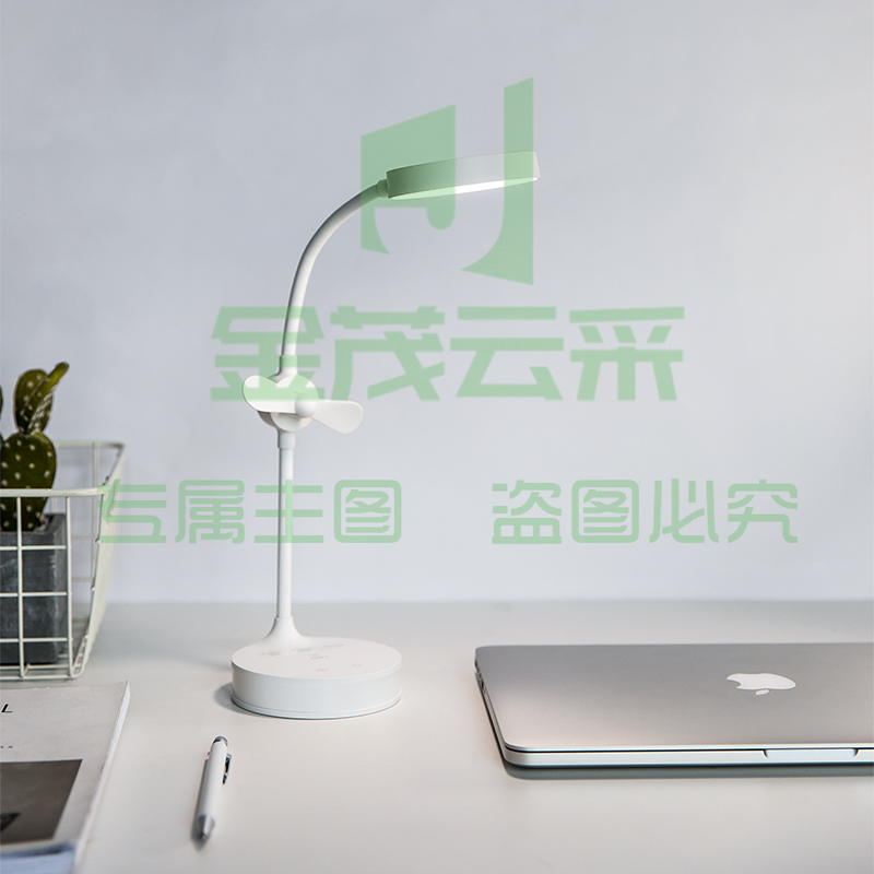 得力 4329 LED台灯 带风扇 镜子