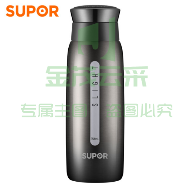 苏泊尔(SUPOR) KC35BF1 350ML真空保温杯304不锈钢经致星空保温杯 纤巧·墨银 货号：WY