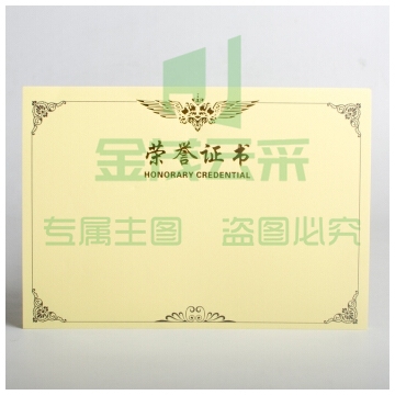 得力3230荣誉证书内芯(黄)-6K(50张/包)   XH.600