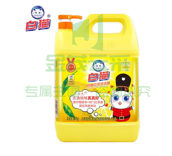 白猫 柠檬红茶洗洁精5kg(10斤)洗洁剂 *1桶
