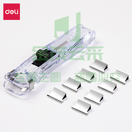 得力8591A透明推夹器(透明白)(1pcs/卡)