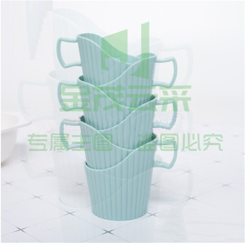 塑料杯托 一次性纸杯杯托 办公加厚杯托防烫杯托 北欧蓝加厚 6个/包 10包起订