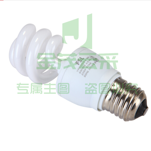 佛山(FSL)8W 三基色日光灯节能灯泡半螺旋灯E27大螺口荧光灯 6500K 白光