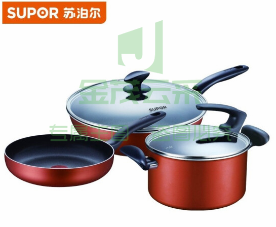 苏泊尔（SUPOR） 多功能炒锅煎锅汤奶锅 火红点豪华三件套T1232T