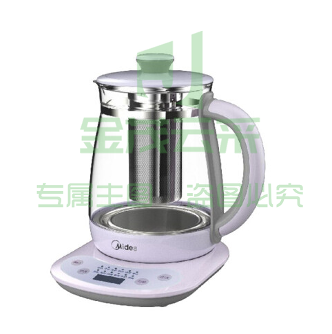 Midea美的(Midea)GE1510养生壶多段定温电水壶家用多功能全自动玻璃水壶煎药壶煮茶器花茶壶 淡紫