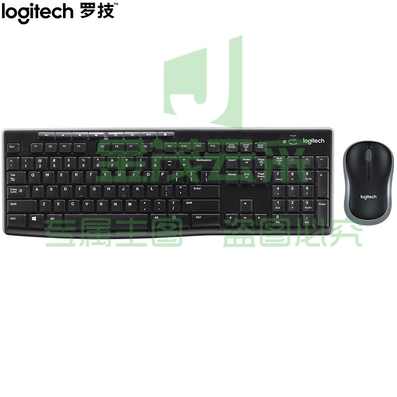 罗技（Logitech）MK270 无线键鼠套装 游戏办公键鼠套装 全尺寸 带无线2.4G接收器 黑色