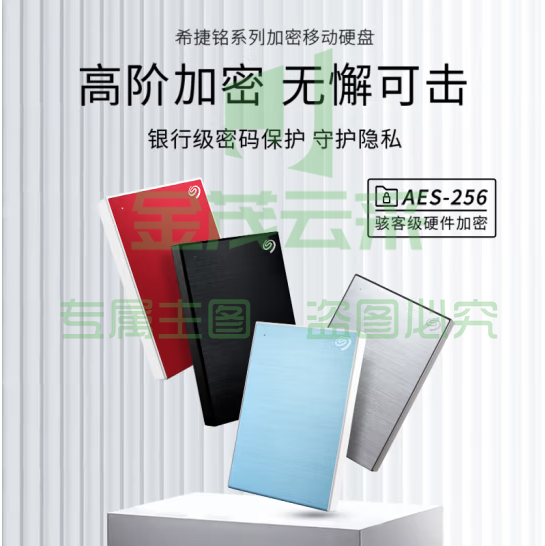 希捷(Seagate) 移动硬盘4TB 加密 USB3.0 希捷铭 2.5英寸 机械硬盘 金属外观兼容Mac 黑 