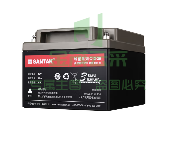 山特（SANTAK）UPS不间断电源城堡铅酸蓄电池C12-26AH 12V26AH阀控密封免维护