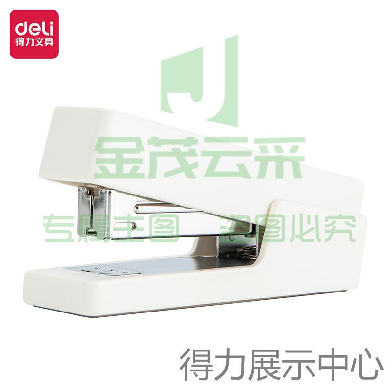 得力（deli）纽赛NS084订书机(白)(1台订书机/盒) 适配0012通用型订书钉