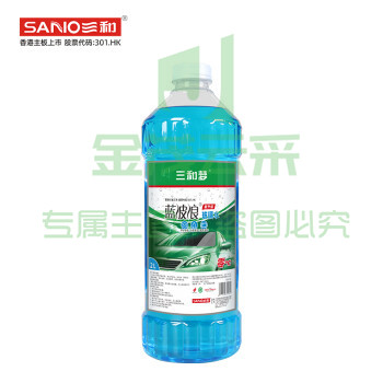三和（SANVO）RH175-0-2L 蓝波浪玻璃水 玻璃镜面油膜清洁剂 四季通用2L