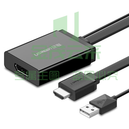 绿联 MM107 HDMI+USB转DP转接线 4K高清视频转换头线 0.5米黑色40238