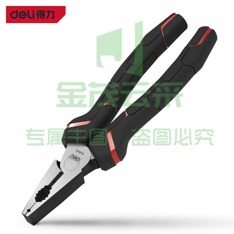 得力工具五金双色胶柄日式钢丝钳老虎钳省力钳子电工6英寸断线平口钳工业级工地家用多功能钢丝钳 小号6''铬钒钢省力钢丝钳-DL0004