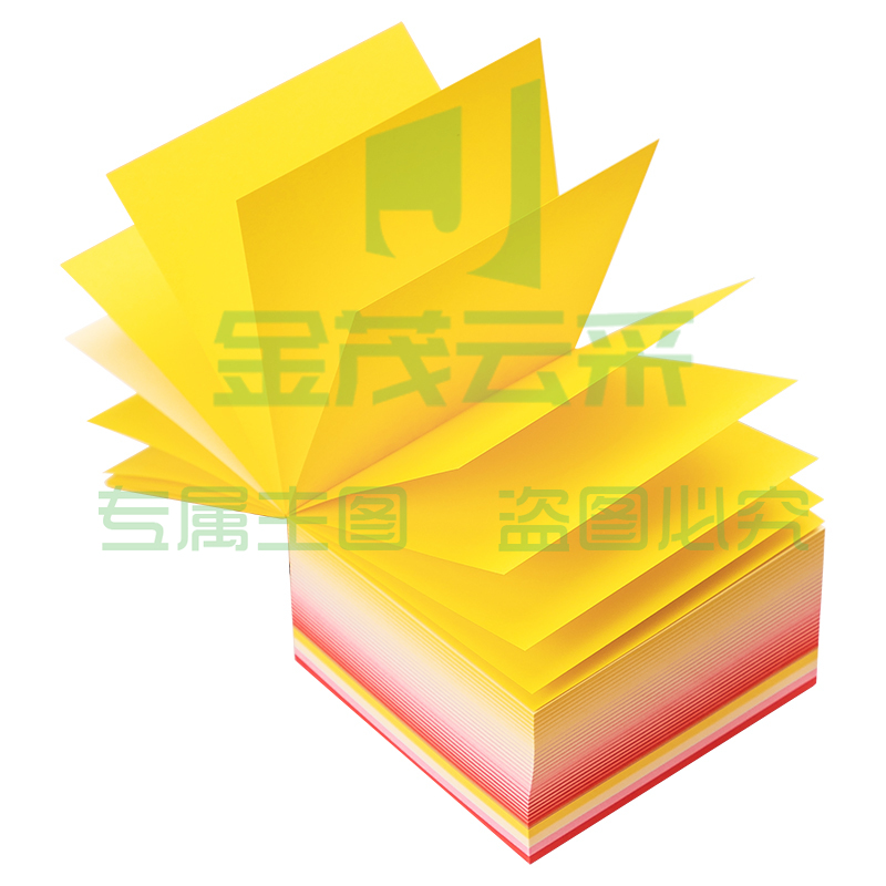得力 无粘性便签纸学生大号便条纸渐变色留言记事便利贴 21713 锦簇主题便签本-黄色