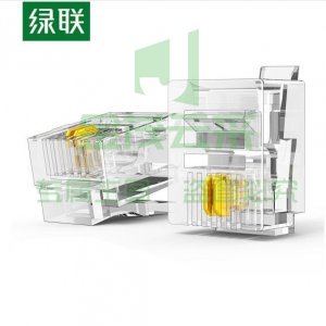 绿联 UGREEN NW138 电话水晶头 80105 6P4C电话线接头 RJ11语音电话线连接器 座机传真机全铜镀金插头 2芯50个装