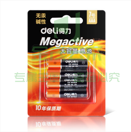 得力（deli）18505 7号 碱性电池 4粒/卡 整卡