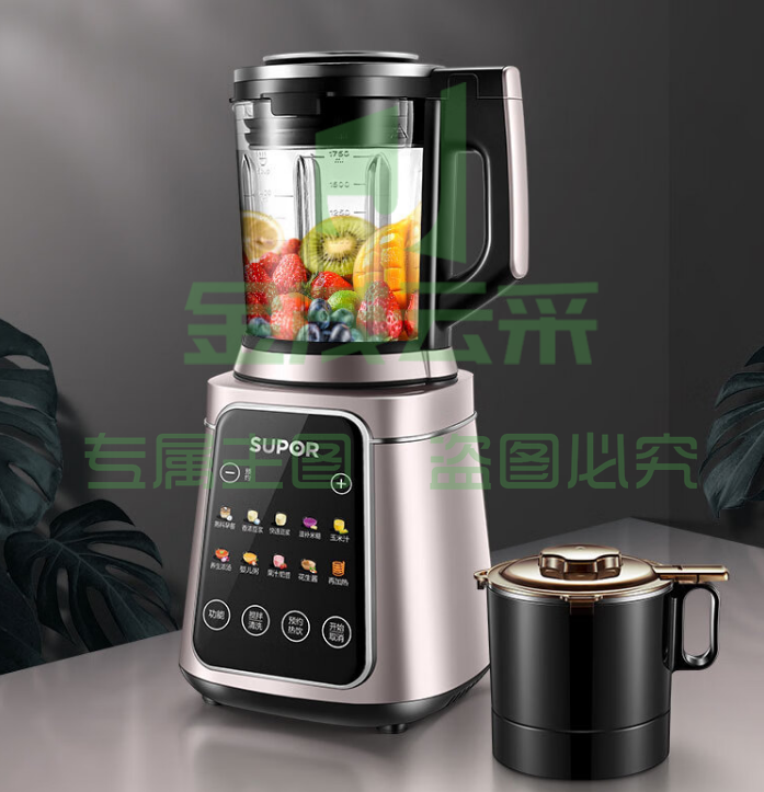 苏泊尔（SUPOR）拆洗破壁机 快拆好洗轻音全钢机身智能预约一机双杯SP39S
