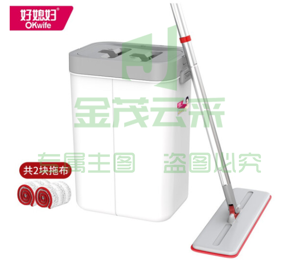 好媳妇 大号免手洗易刮乐拖把桶 干湿两用网红懒人大桶身平板拖把 赠替换布1张