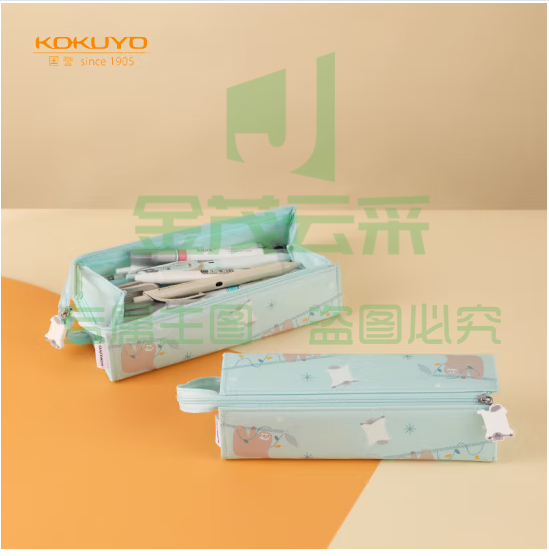 国誉（KOKUYO）C2-R文具笔袋·mofu-mofu系列大容量铅笔收纳盒 浅绿 WSG-PC5M22LG