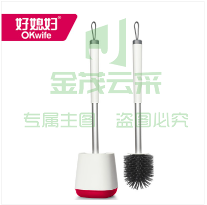  好媳妇（OKwife）马桶刷套装无死角马桶刷厕所刷子长柄马桶刷软毛家用卫生间坐便刷 白色