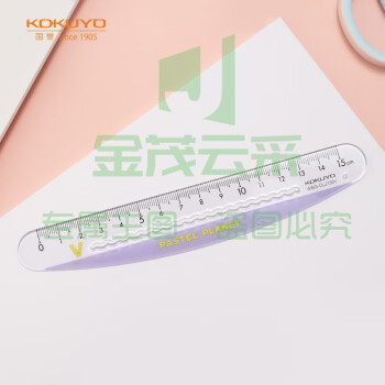 国誉(KOKUYO)淡彩星球·15cm波浪弯弯尺透明刻度安全无尖角划线便捷 紫色 WSG-CLJ150V
