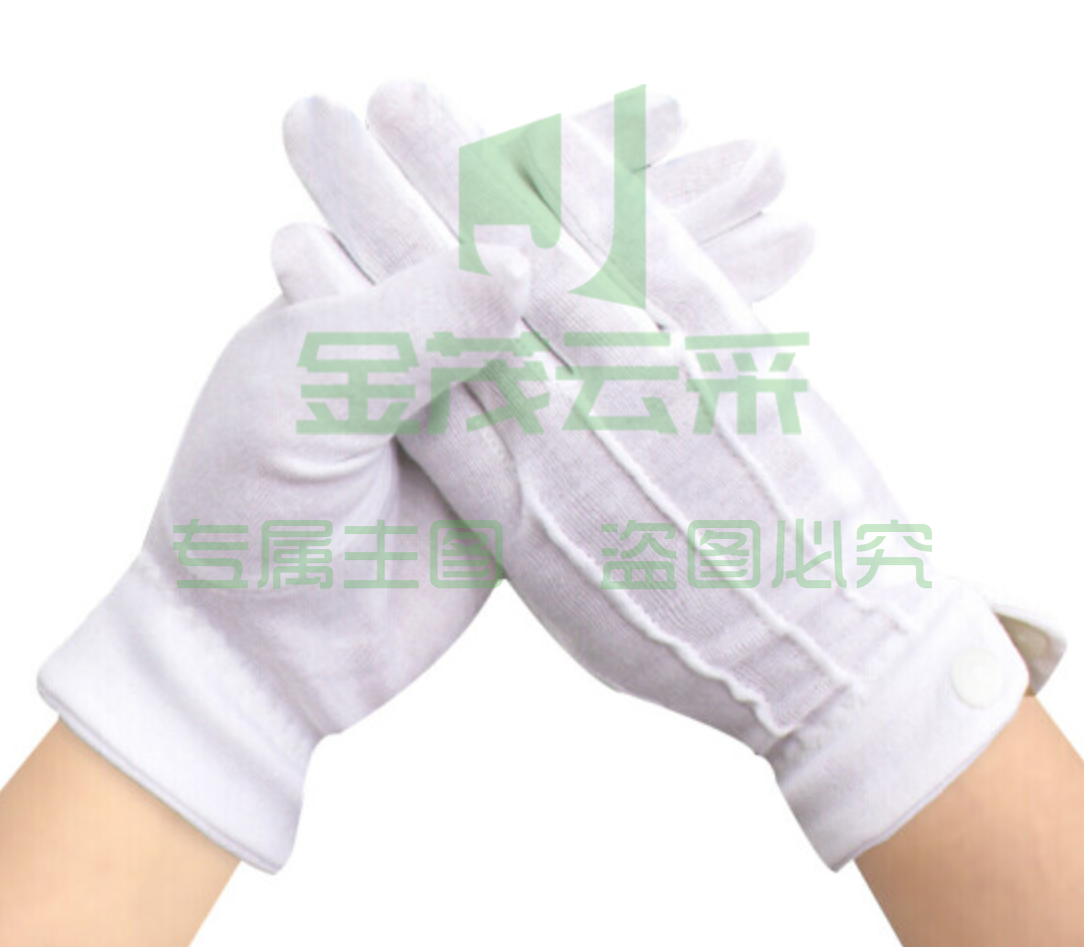 三筋带扣礼仪手套 均码 白色 10付/包