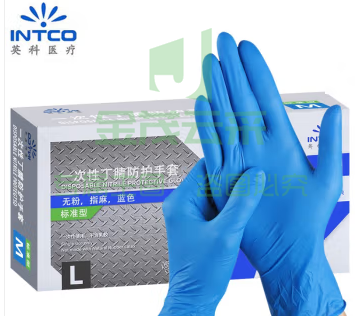 英科 一次性丁腈手套 标准型(蓝色)(100只/盒) S/M/L TJHX0522134907874