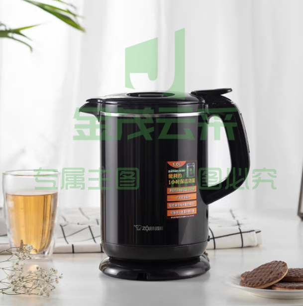 象印（ZO JIRUSHI）电热水壶 1300W大功率 1L容量 CK-AWH10C-TM 金属棕