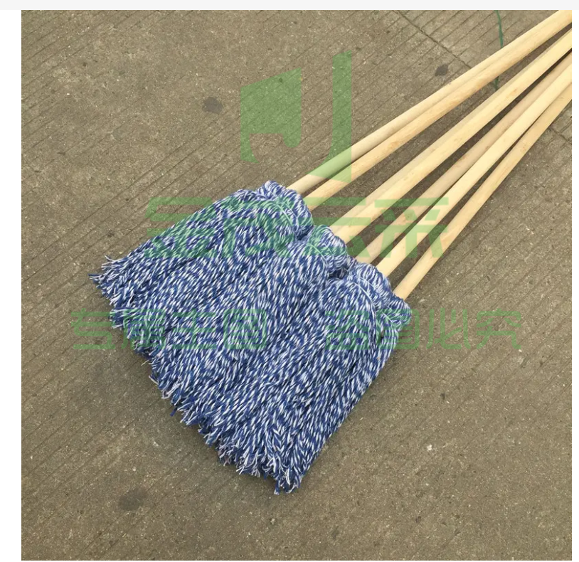 商用物业用拖把 老式拖布 蓝白线木杆墩布 单把价