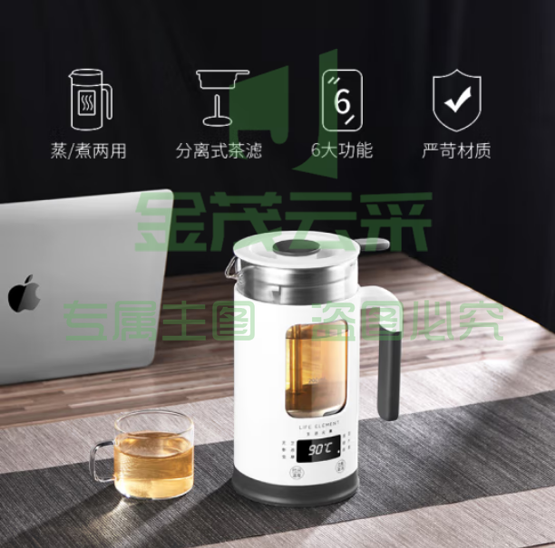 生活元素（LIFE ELEMENT）电热水壶 迷你煮茶器 0.6L智能I13-H02