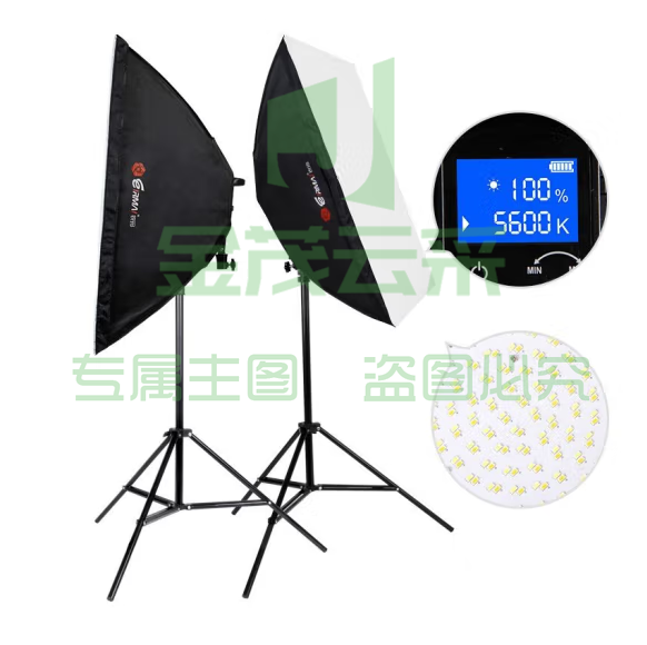 锐玛YD601双灯套餐 LED摄影灯套装 摄影棚柔光箱人像补光灯（不含锂电池）